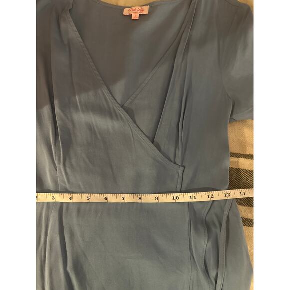 Pink Lily Blue High-Low Faux Wrap Dress (Size Smal) - Picture 5 of 5